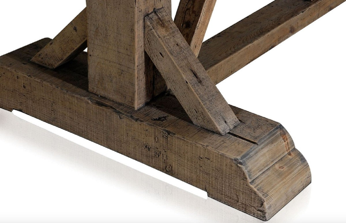 Landhausstil Esstisch Braun 330 x 110 x H. 77 cm - Rustikaler Massivholz Küchentisch - Rustikale Massivholz Esszimmer Möbel - Landhausstil Esszimmer Möbel