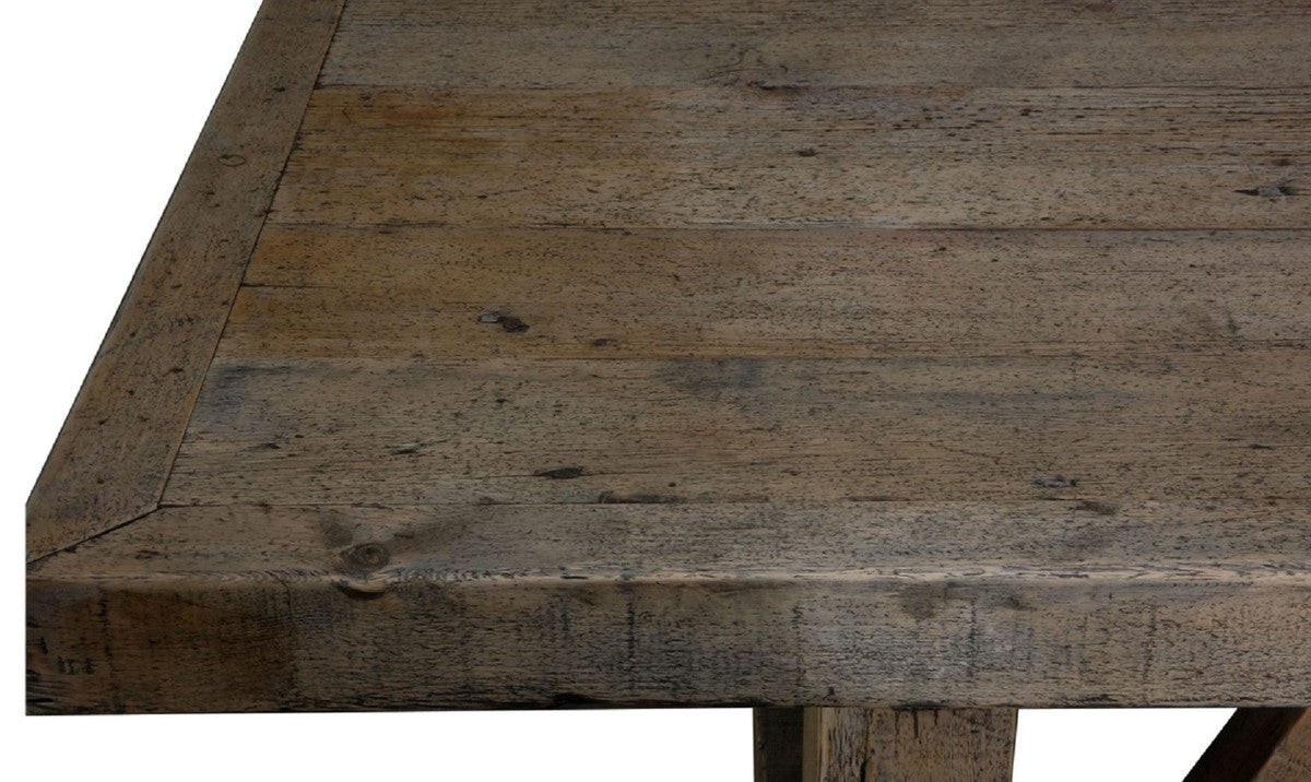 Landhausstil Esstisch Braun 330 x 110 x H. 77 cm - Rustikaler Massivholz Küchentisch - Rustikale Massivholz Esszimmer Möbel - Landhausstil Esszimmer Möbel