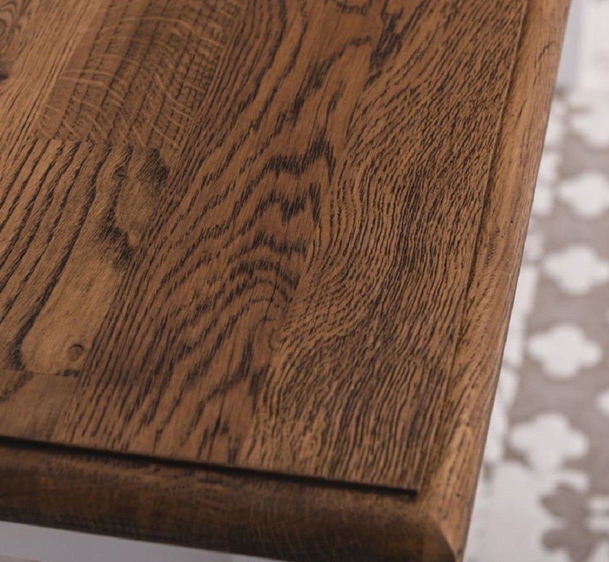 Landhausstil Esstisch Dunkelbraun / Weiß 140 x 70 x H. 78 cm - Massivholz Küchentisch - Landhausstil Esszimmer Möbel