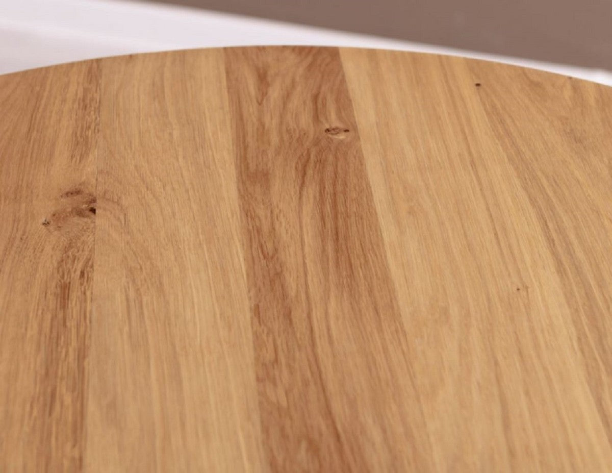 Landhausstil Esstisch Naturfarben / Rot Ø 70 x H. 78 cm - Runder Massivholz Küchentisch - Esszimmer Möbel im Landhausstil - Massivholz Esszimmer Möbel - Landhausstil Möbel