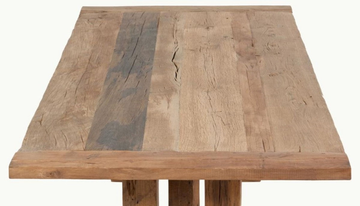 Landhausstil Esstisch Naturfarben - Verschiedene Größen - Rechteckiger Rustikaler Massivholz Küchentisch - Rustikale Massivholz Esszimmer Möbel - Landhausstil Esszimmer Möbel