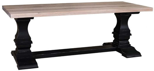 Landhausstil Esstisch Antik Stil Schwarz / Naturfarben 210 x 90 x H. 78 cm - Landhausstil Esszimmermöbel