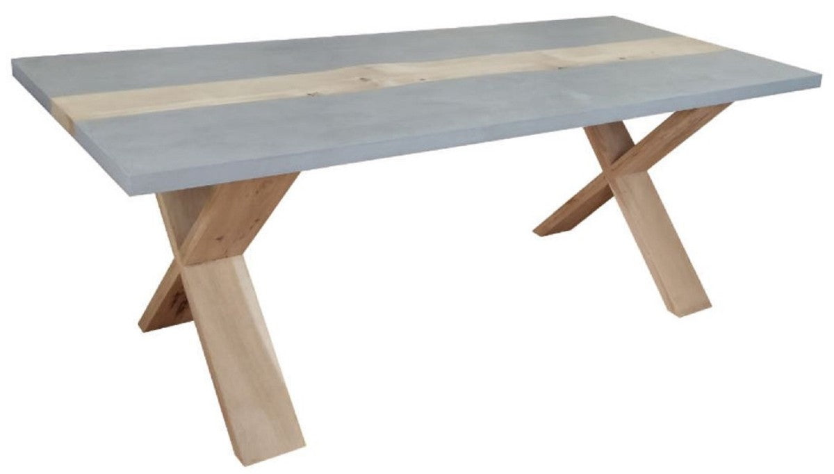 Landhausstil Esstisch Grau / Naturfarben 240 x 100 x H. 78 cm - Landhausstil Küchentisch - Landhausstil Gartentisch - Landhausstil Esszimmer & Garten Möbel