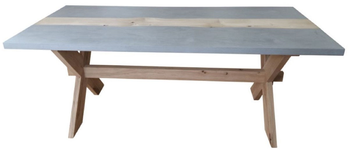 Landhausstil Esstisch Grau / Naturfarben 240 x 100 x H. 78 cm - Landhausstil Küchentisch - Landhausstil Gartentisch - Landhausstil Esszimmer & Garten Möbel