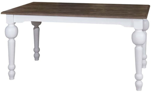 Landhausstil Esstisch Weiß / Naturfarben 180 x 90 x H. 75 cm - Landhausstil Esszimmermöbel