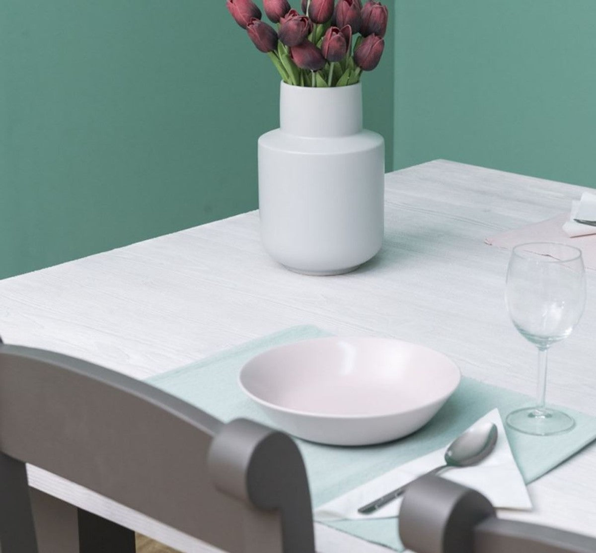 Landhausstil Esszimmer Möbel Set Hellgrau / Grau - 1 Esstisch & 6 Esszimmerstühle - Massivholz Esszimmer Möbel - Landhausstil Möbel