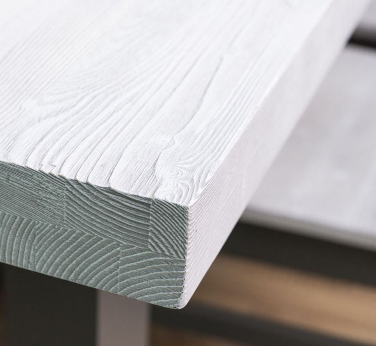 Landhausstil Esszimmer Möbel Set Hellgrau / Grau - 1 Esstisch & 6 Esszimmerstühle - Massivholz Esszimmer Möbel - Landhausstil Möbel