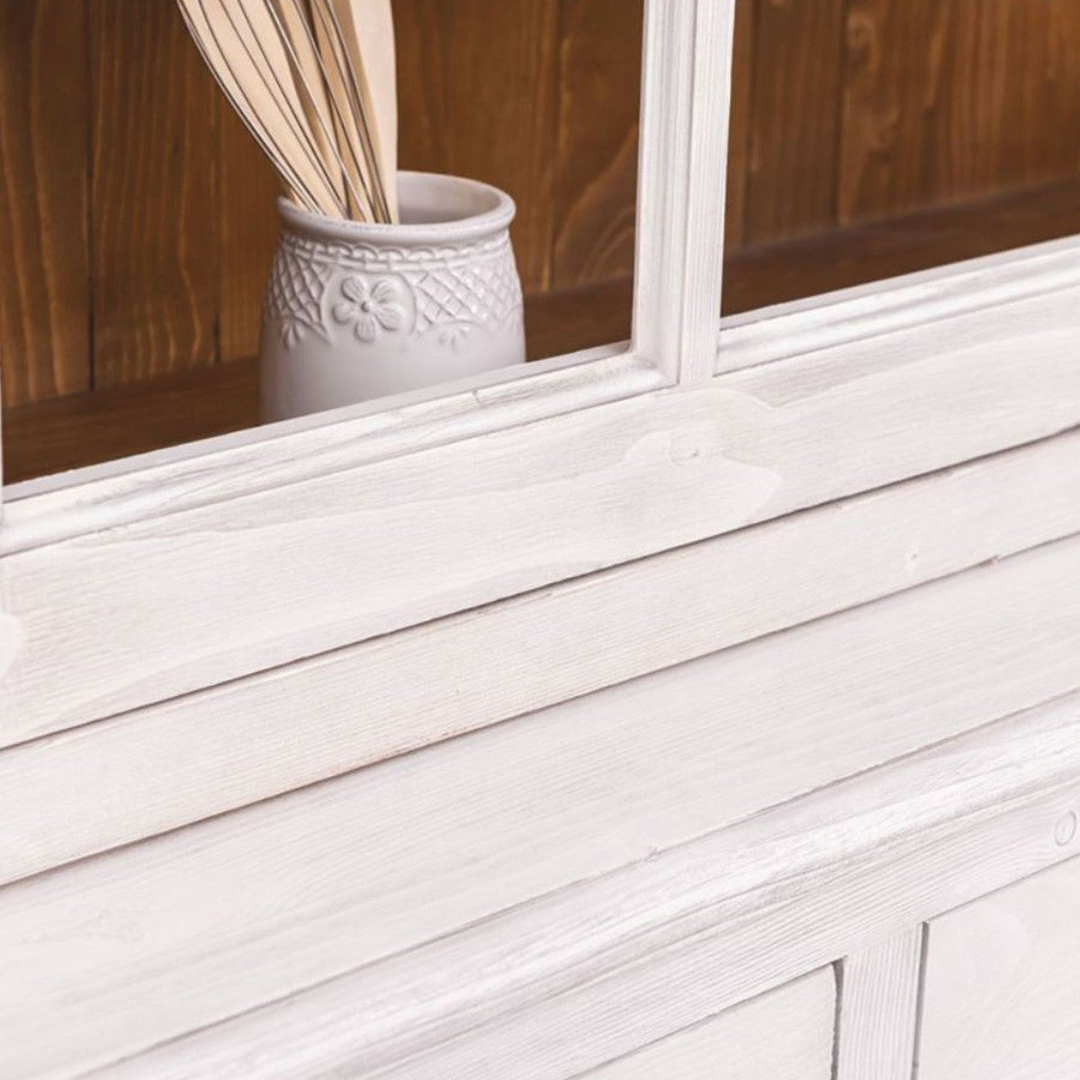 Landhausstil Esszimmer Schrank Hellgrau / Braun 245 cm - Esszimmer Möbel