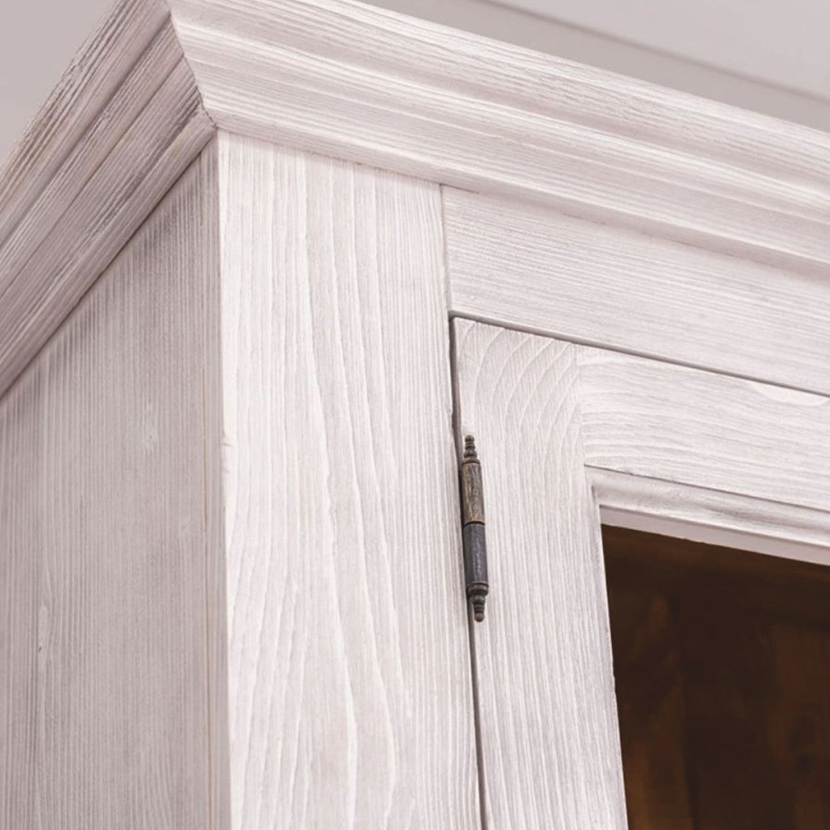 Landhausstil Esszimmer Schrank Hellgrau / Braun 245 cm - Esszimmer Möbel