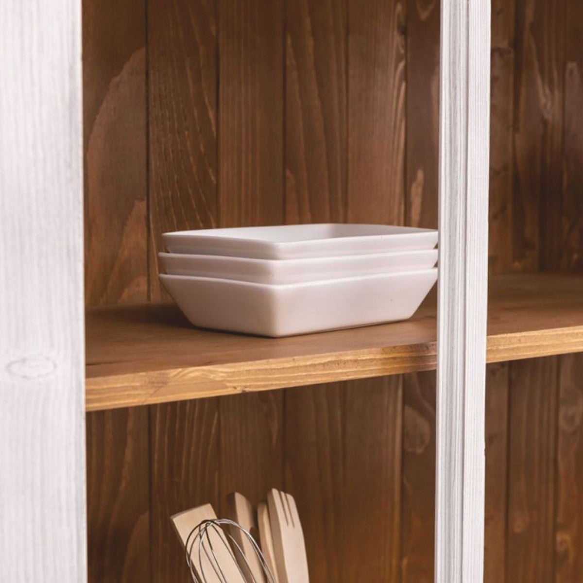 Landhausstil Esszimmer Schrank Hellgrau / Braun 245 cm - Esszimmer Möbel