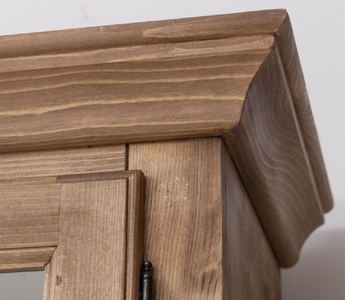 Landhausstil Esszimmerschrank Naturfarben / Weiß 230 x 45 x H. 200 cm - Massivholz Küchenschrank - Esszimmer Möbel im Landhausstil - Landhausstil Esszimmer Einrichtung