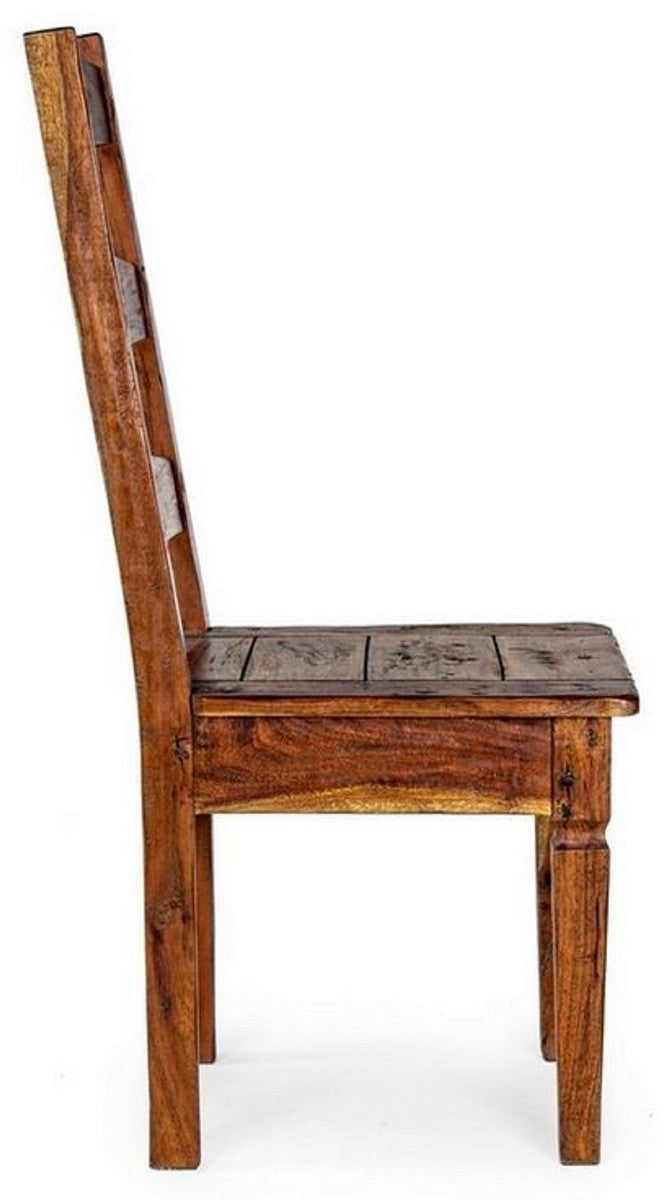 Landhausstil Esszimmerstuhl 6er Set Braun / Naturfarben 45 x 45 x H. 105 cm - Rustikale Esszimmerstühle im Landhausstil - Rustikale Esszimmer Möbel - Landhausstil Esszimmer Möbel