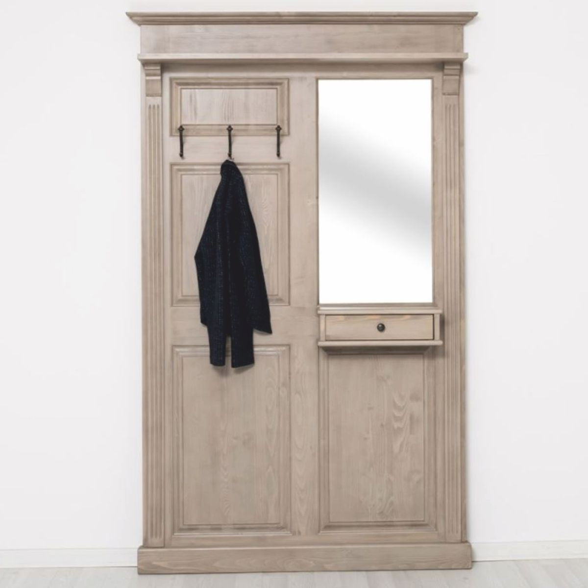 Landhausstil Garderobe Grau 131 x 19 x H. 219 cm - Landhausstil Garderobenmöbel