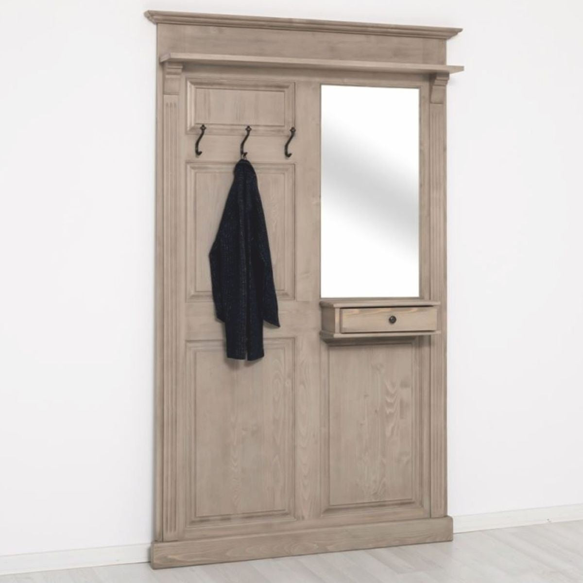 Landhausstil Garderobe Grau 131 x 19 x H. 219 cm - Landhausstil Garderobenmöbel