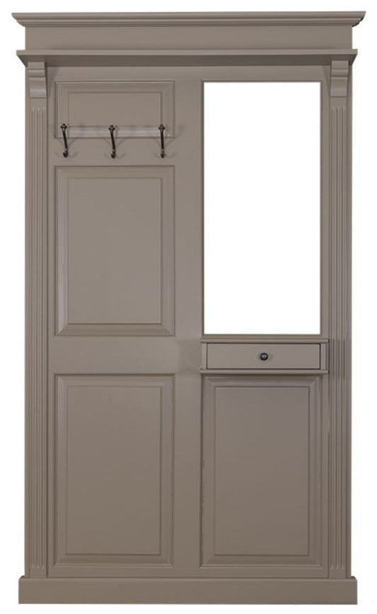 Landhausstil Garderobe mit Schublade Dunkelgrau 131 x 19 x H. 210 cm - Landhausstil Möbel