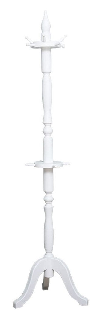 Landhausstil Garderobenständer Weiß 59 x 59 x H. 200 cm - Massivholz Kleiderständer - Landhausstil Garderobenmöbel