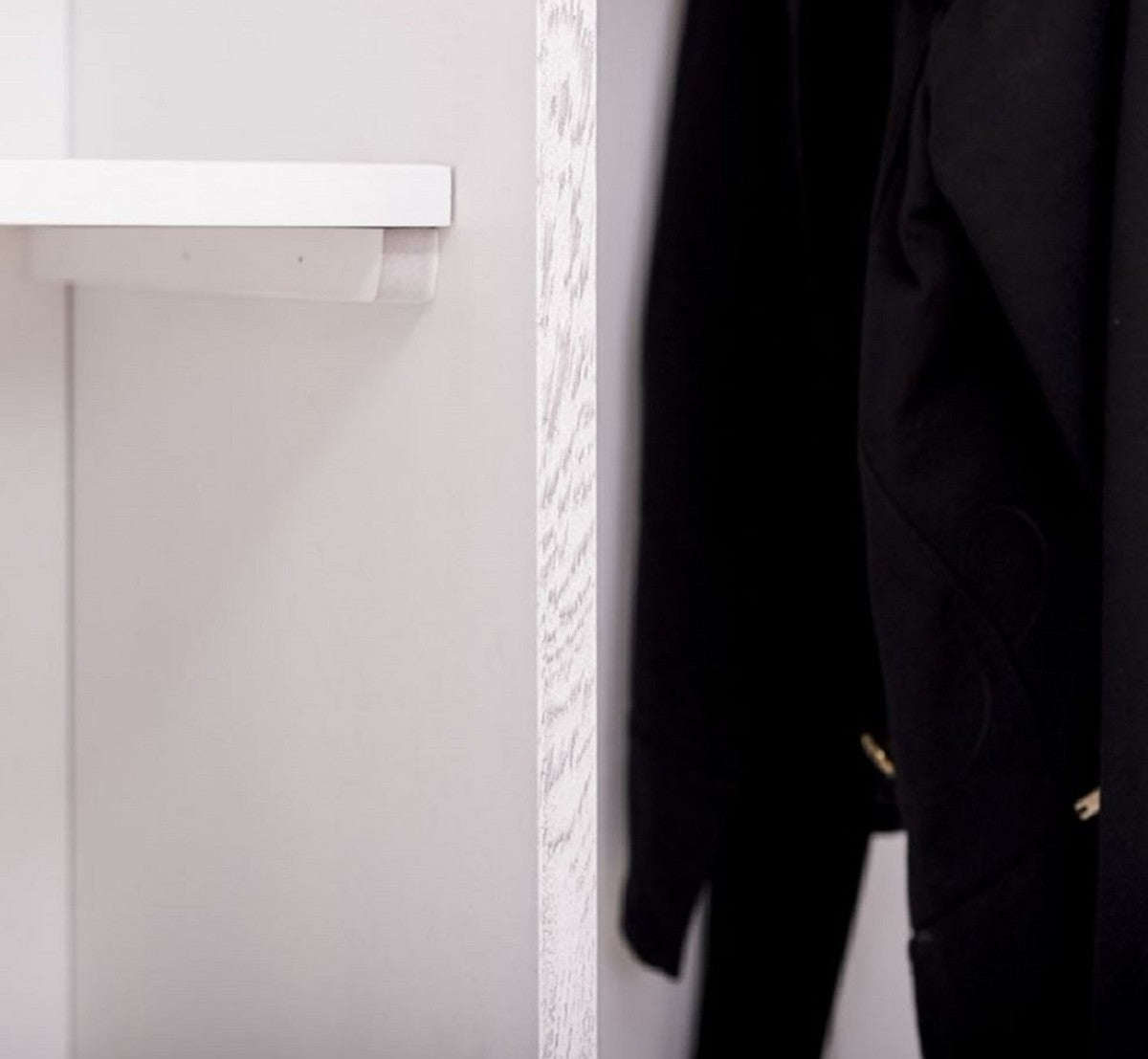 Landhausstil Kleiderschrank Weiß 110 x 53 x H. 190 cm - Massivholz Schlafzimmerschrank mit 2 Türen und Schublade - Landhausstil Schlafzimmer Möbel