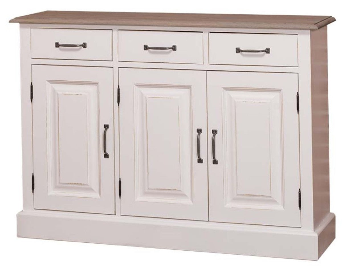Landhausstil Kommode Antik Stil Weiß / Naturfarben 120 x 35 x H. 85 cm - Landhausstil Möbel