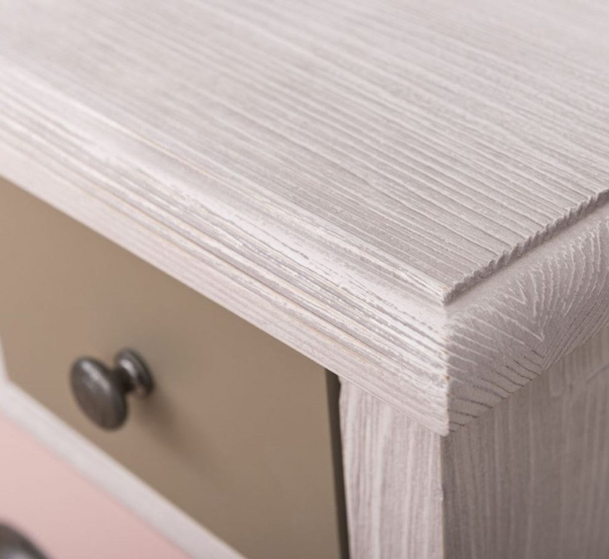 Landhausstil Kommode Hellgrau / Mehrfarbig 90 x 35 x H. 97 cm - Massivholz Schrank mit 13 Schubladen - Landhausstil Möbel