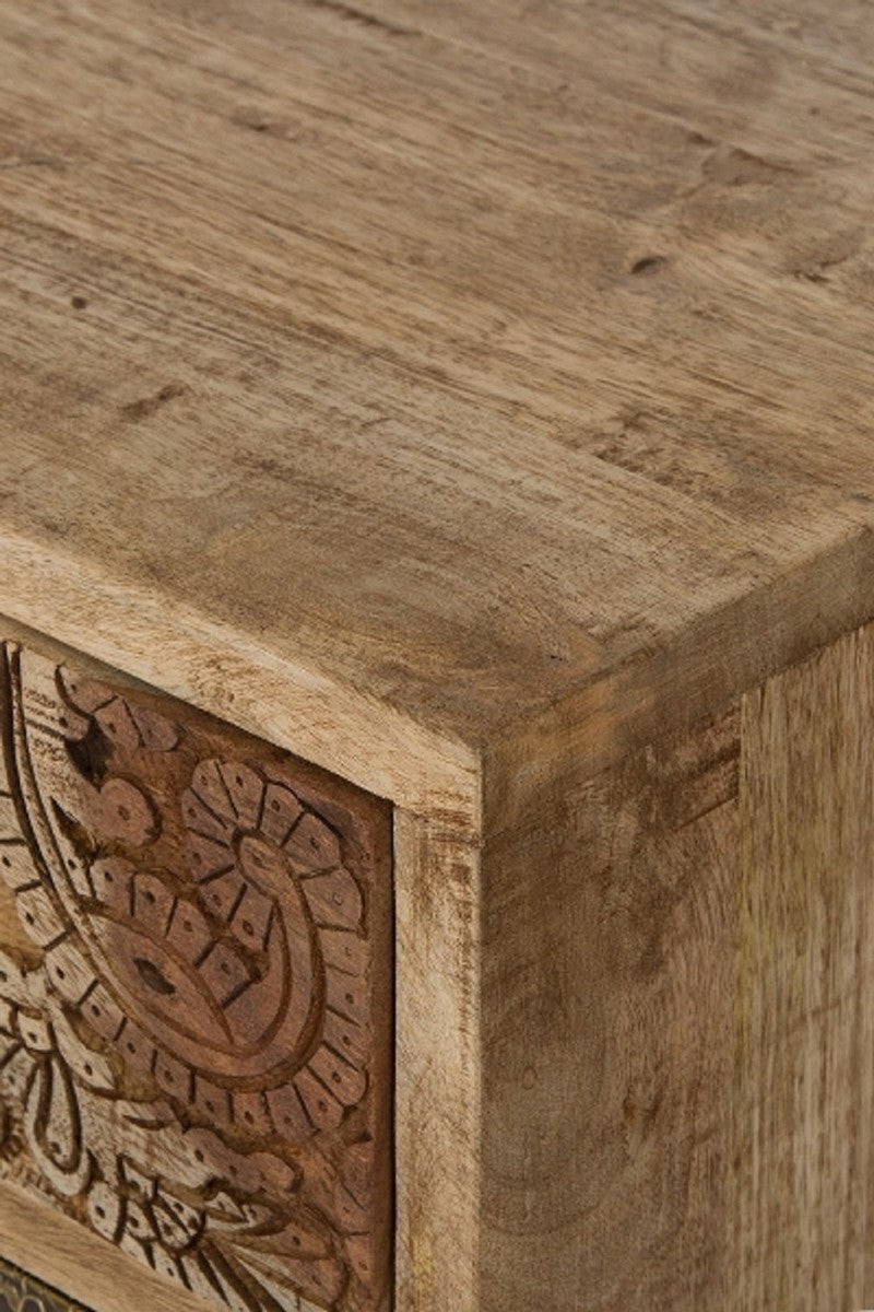 Landhausstil Kommode mit 5 Schubladen Naturfarben / Mehrfarbig 48 x 27 x H. 80 cm - Landhausstil Möbel