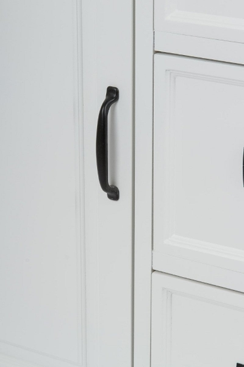 Landhausstil Kommode mit Tür und 3 Schubladen Weiß / Grau 80 x 40 x H. 85 cm - Landhausstil Möbel