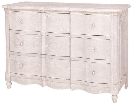 Barock Landhausstil Kommode mit 3 Schubladen Hellgrau 130 cm