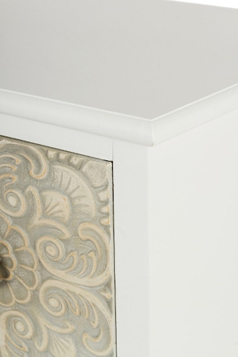 Landhausstil Kommode mit 9 Schubladen Weiß / Mehrfarbig 100 x 40 x H. 92 cm - Landhausstil Möbel