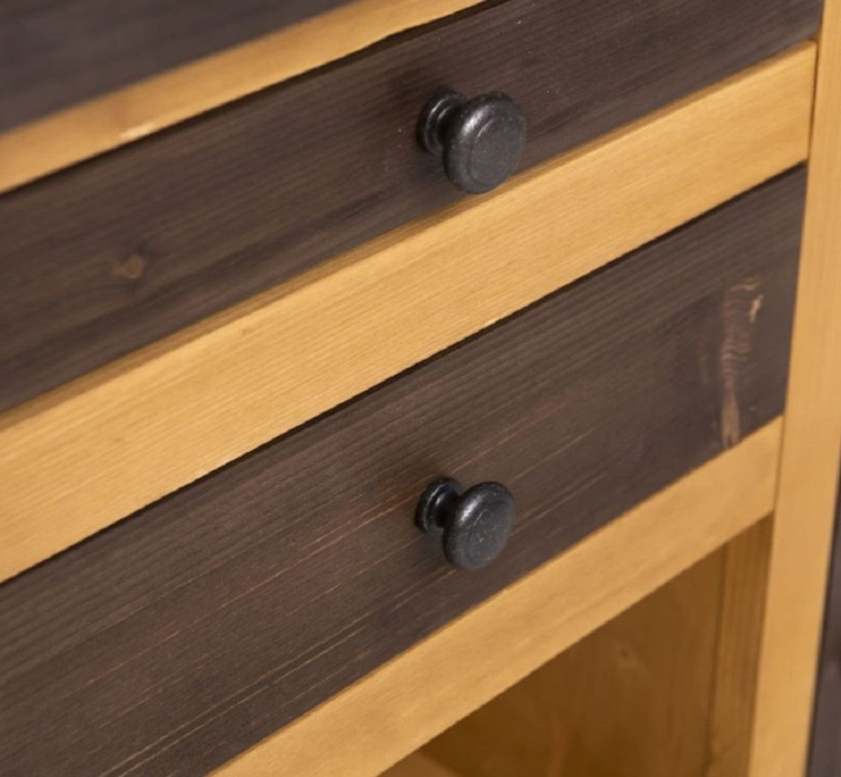 Landhausstil Kücheninsel Braun / Naturfarben 150 x 90 x H. 90 cm - Massivholz Küchenschrank - Landhausstil Massivholz Küchen Möbel - Massivholz Esszimmer Möbel im Landhausstil