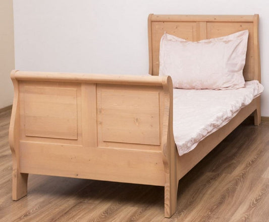 Landhausstil Bett Naturfarben 90 x 200 x H. 121 cm - Massivholz Einzelbett - Schlafzimmer Möbel im Landhausstil - Massivholz Schlafzimmer Möbel - Landhausstil Möbel