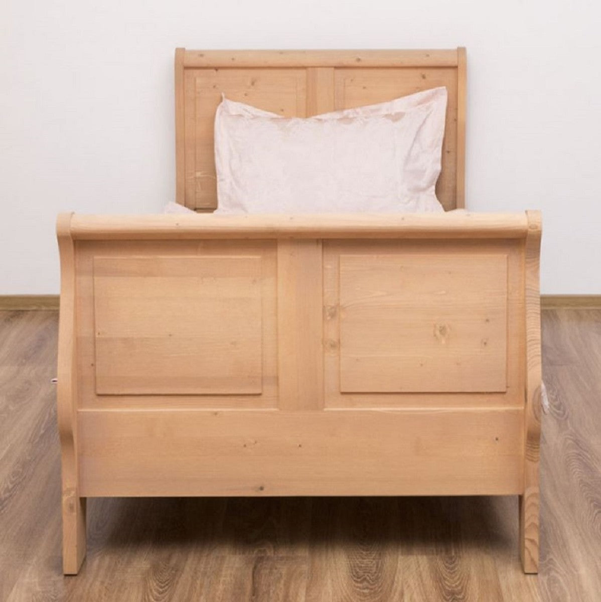 Landhausstil Bett Naturfarben 90 x 200 x H. 121 cm - Massivholz Einzelbett - Schlafzimmer Möbel im Landhausstil - Massivholz Schlafzimmer Möbel - Landhausstil Möbel
