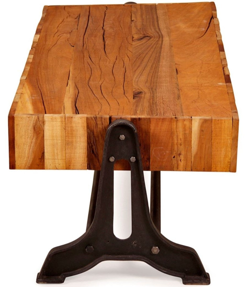 Landhausstil Couchtisch Naturfarben / Schwarz 120 x 60 x H. 46 cm - Wohnzimmermöbel