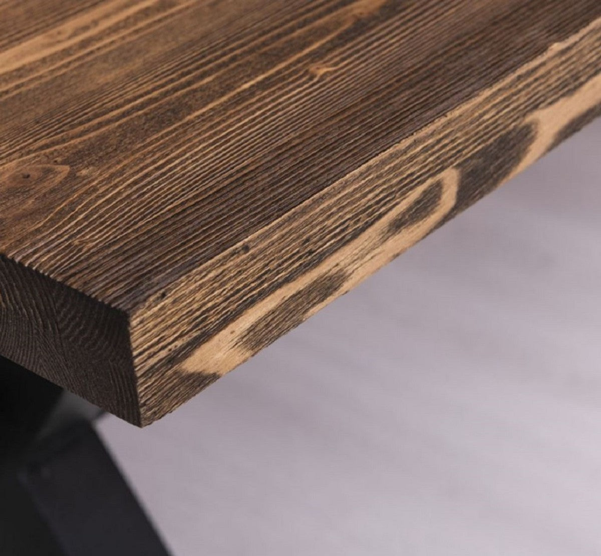 Landhausstil Esstisch Dunkelbraun / Schwarz 210 x 90 x H. 78 cm - Massivholz Küchentisch - Landhausstil Esszimmer Möbel