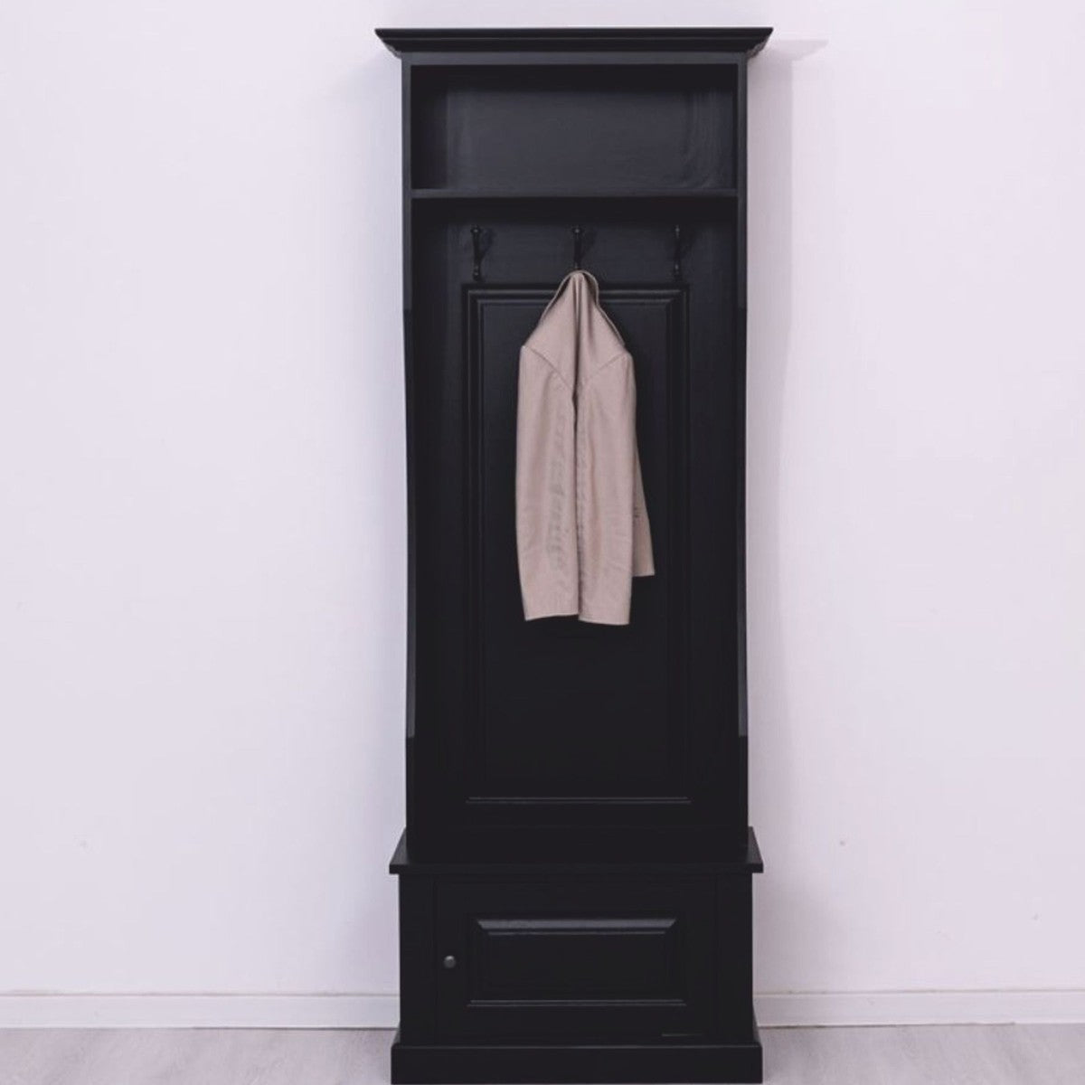 Landhausstil Garderobe Schwarz 80 x H. 210 cm - Garderoben Möbel