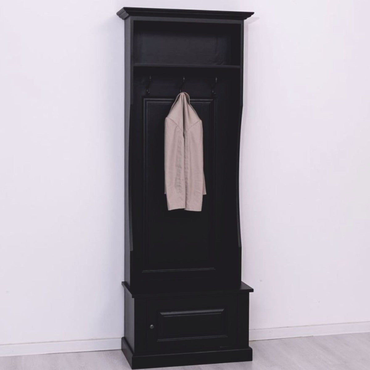 Landhausstil Garderobe Schwarz 80 x H. 210 cm - Garderoben Möbel
