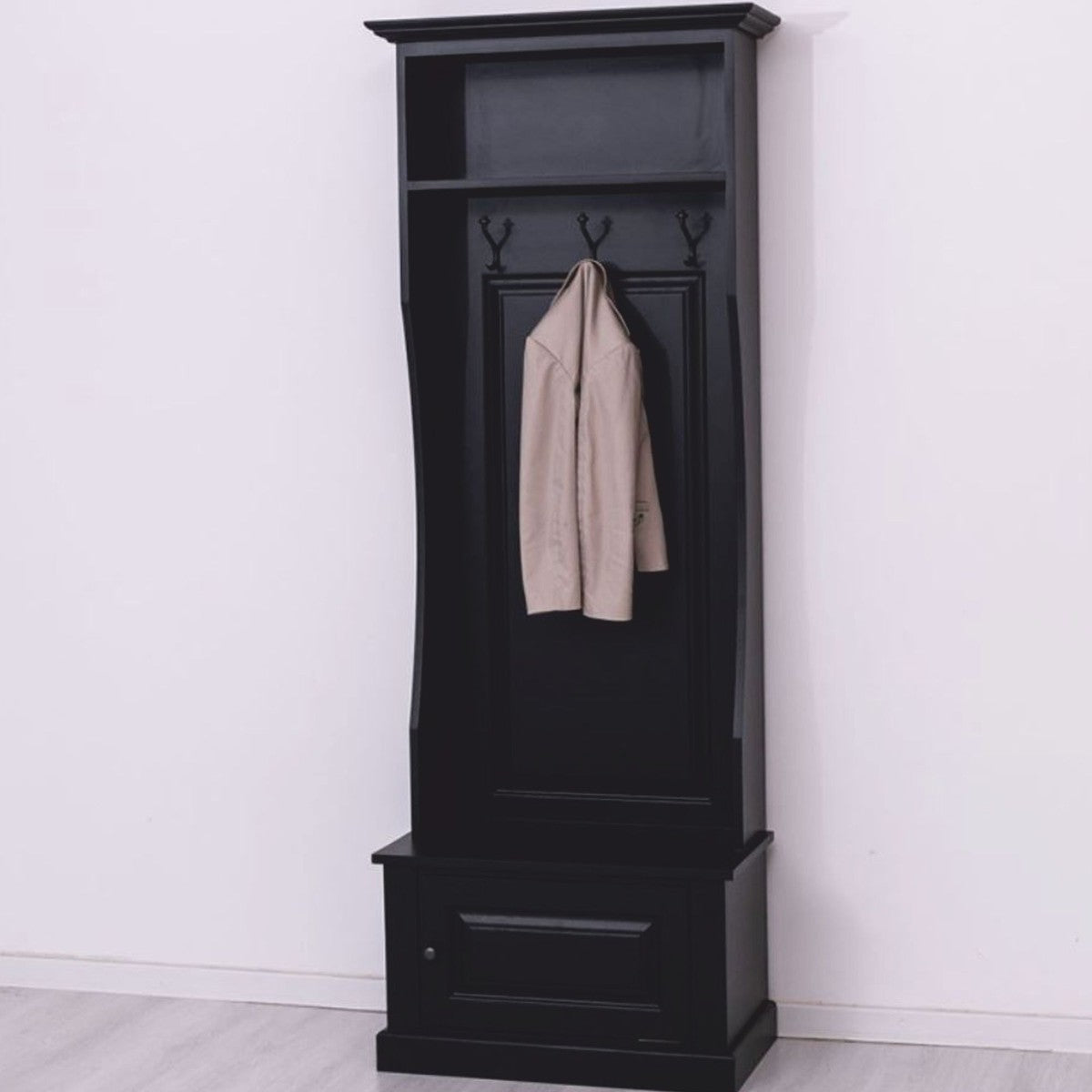 Landhausstil Garderobe Schwarz 80 x H. 210 cm - Garderoben Möbel