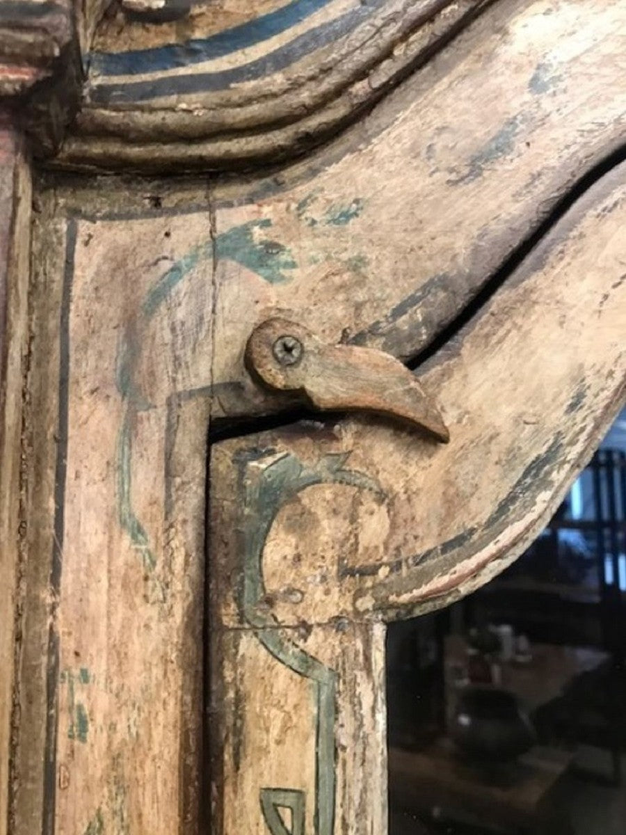 Landhausstil Eckschrank Vintage Handbemalt 95 x 65 x H. 200 cm - Massivholz Schrank mit 2 Türen - Küchenschrank - Landhausstil Möbel Schrank Ecke