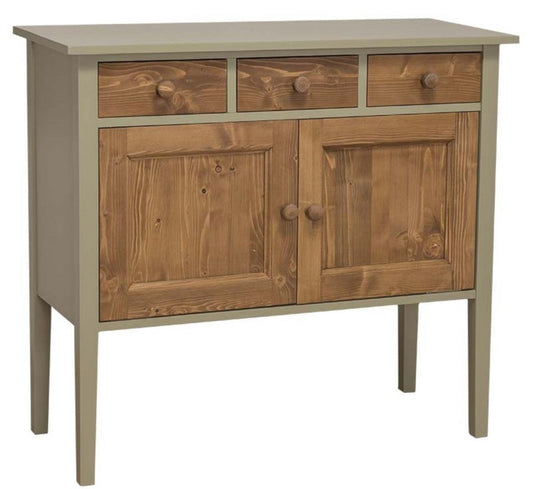 Landhausstil Kommode mit 3 Schubladen und 2 Türen Grün / Braun 100 x 41 x H. 90 cm - Landhausstil Möbel