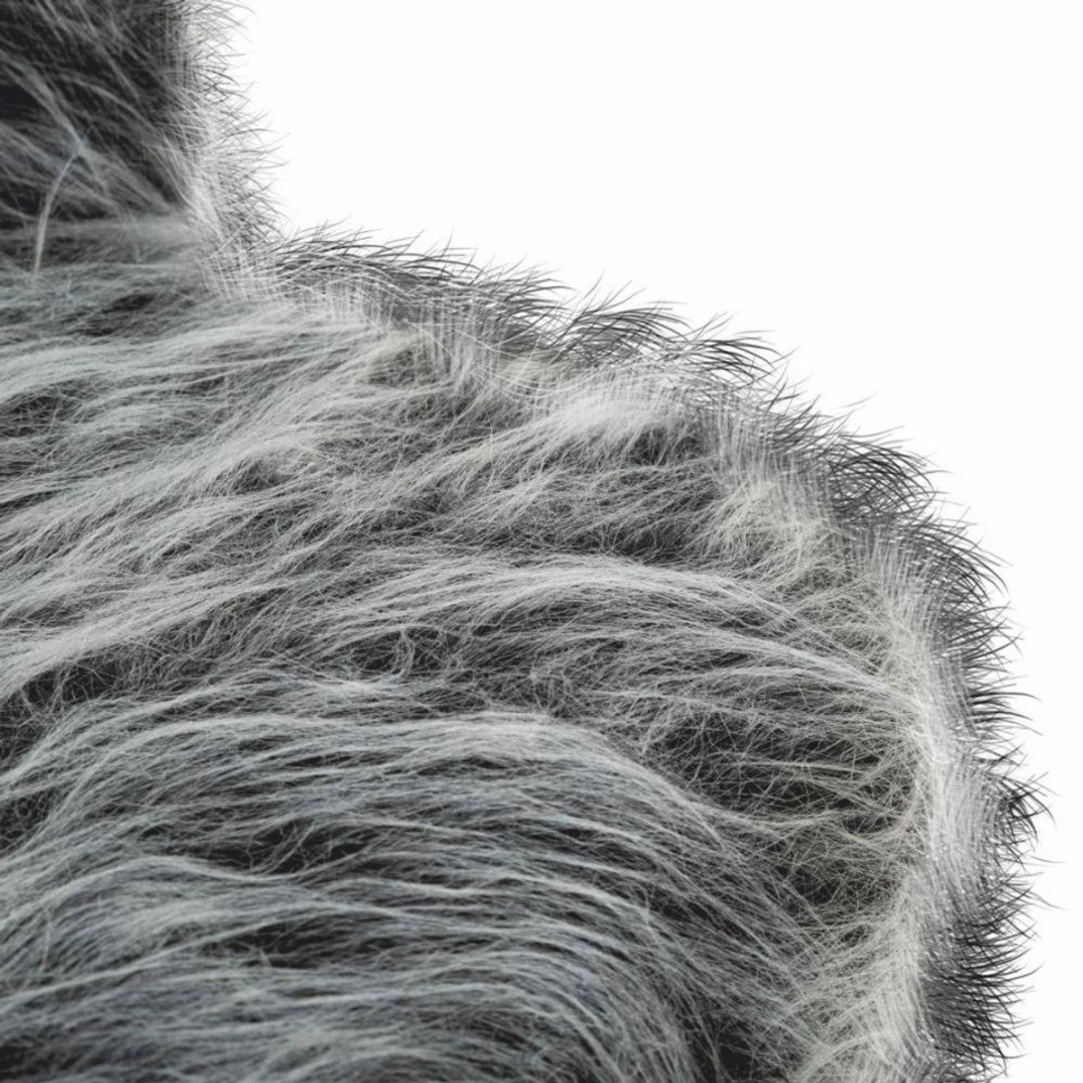 Luxus Wohnzimmer Kunstfell Sofa Grau / Messing 134 cm