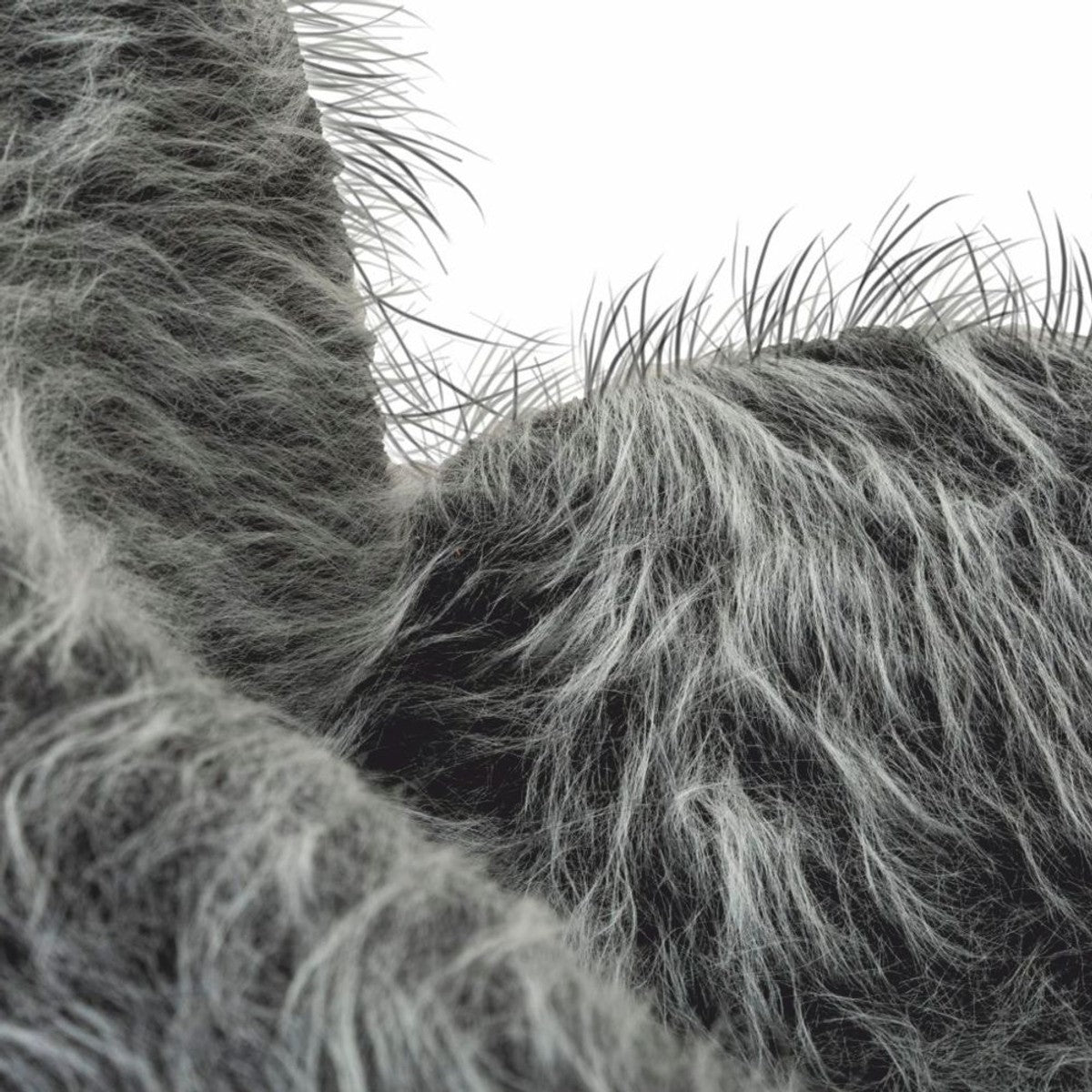 Luxus Wohnzimmer Kunstfell Sofa Grau / Messing 134 cm