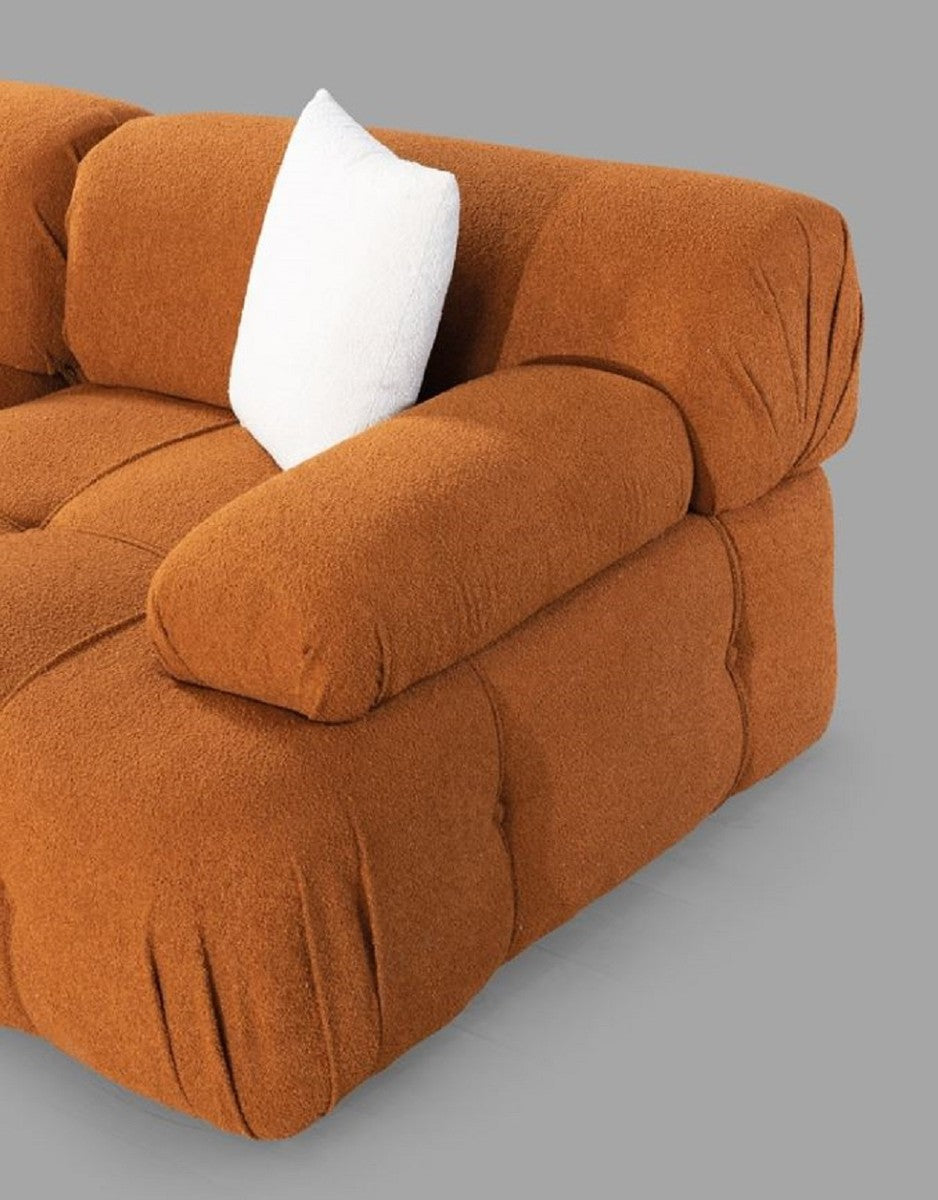 Luxus Wohnzimmer Sofa Braun 300 x 200 x H. 70 cm - Modulares 4 Teiliges Ecksofa - Hotel Sofa - Wohnzimmer Möbel - Hotel Möbel - Luxus Möbel