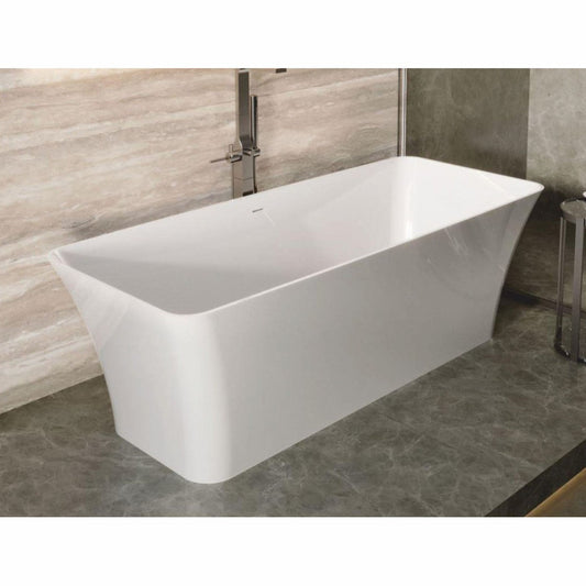 Freistehende Luxus Badewanne Hochglanz Weiß 180 cm - Badezimmer Möbel