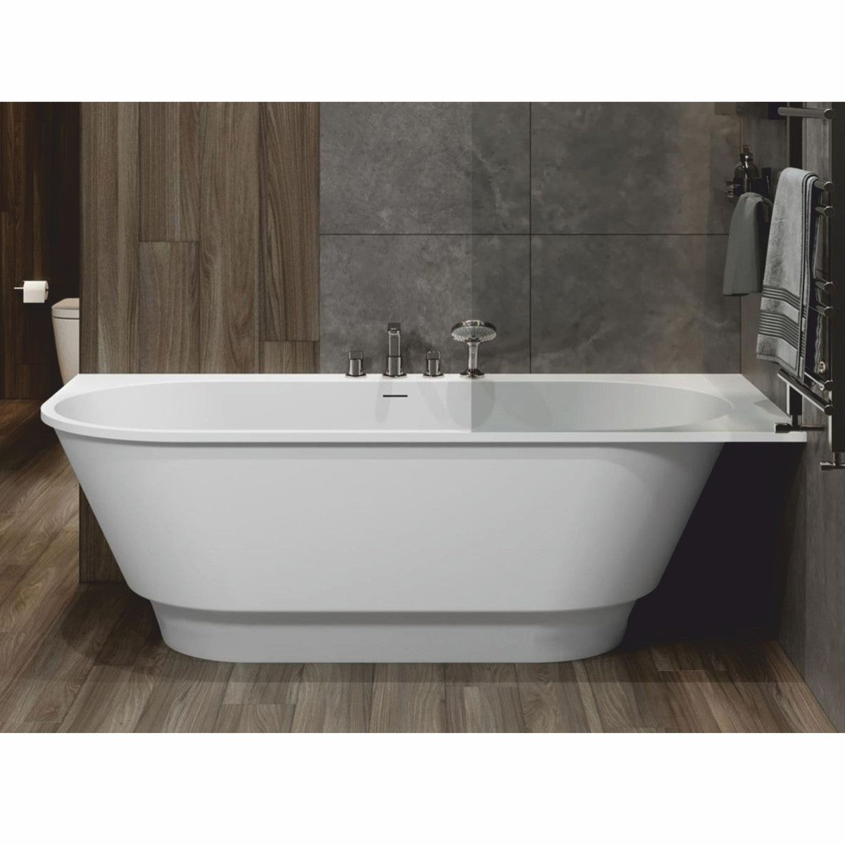 Freistehende Luxus Badewanne Matt Weiß 190 cm - Badezimmer Möbel