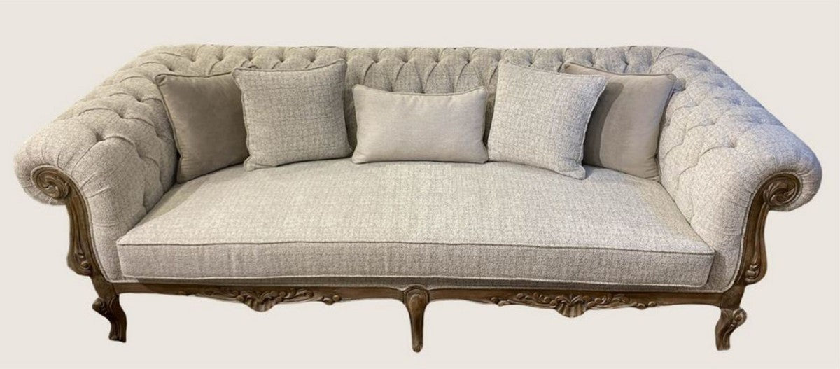 Pompöös by Luxus Barock Sofa Provence Grau / Braun - designed by Harald Glööckler