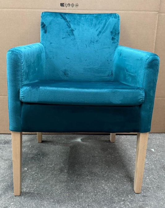 Esszimmer Stuhl mit Armmlehnen Blau / Naturfarben - Esszimmer Möbel