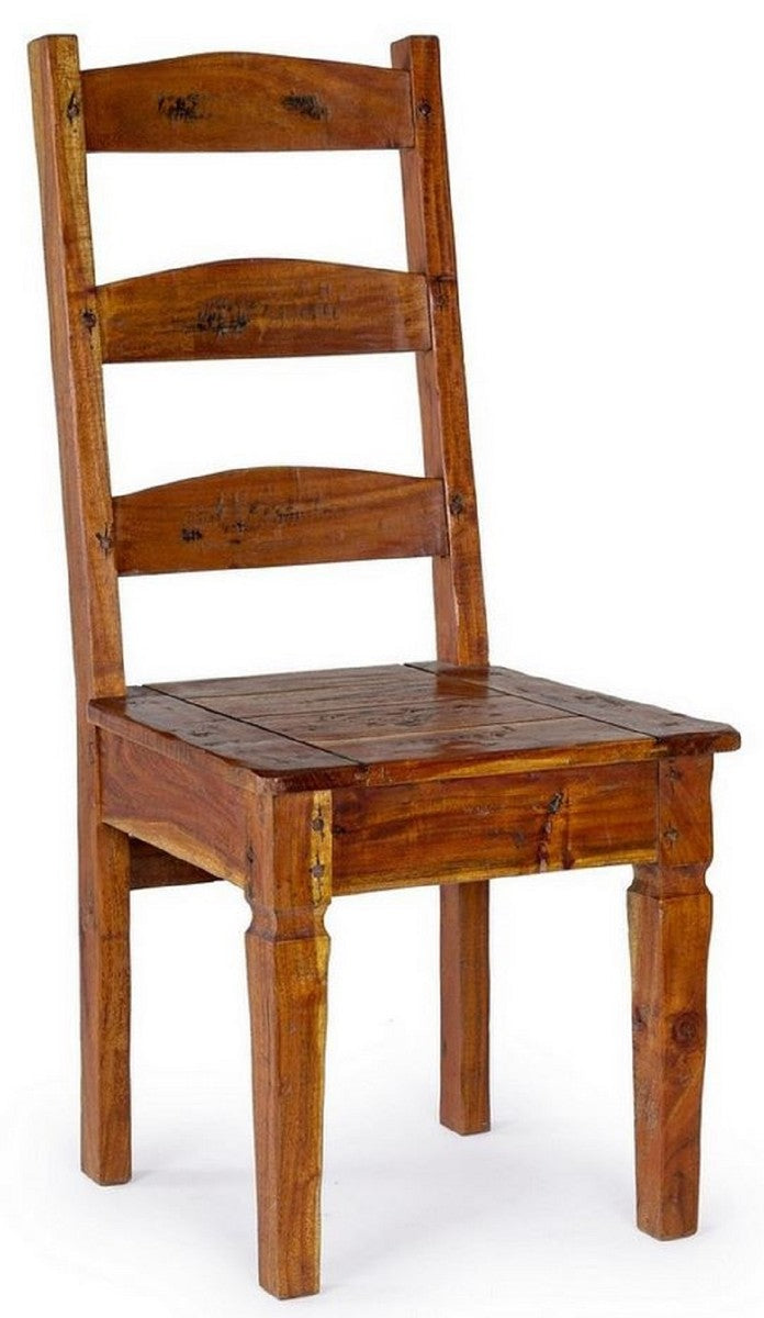 Landhausstil Esszimmerstuhl 8er Set Braun / Naturfarben 45 x 45 x H. 105 cm - Rustikale Esszimmerstühle im Landhausstil - Rustikale Esszimmer Möbel - Landhausstil Esszimmer Möbel