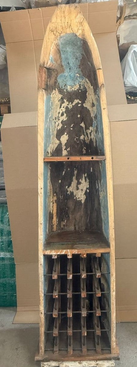 Vintage Stil Weinschrank in Kanuform H. 220 cm - Bar Möbel