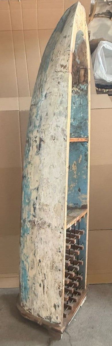 Vintage Stil Weinschrank in Kanuform H. 220 cm - Bar Möbel