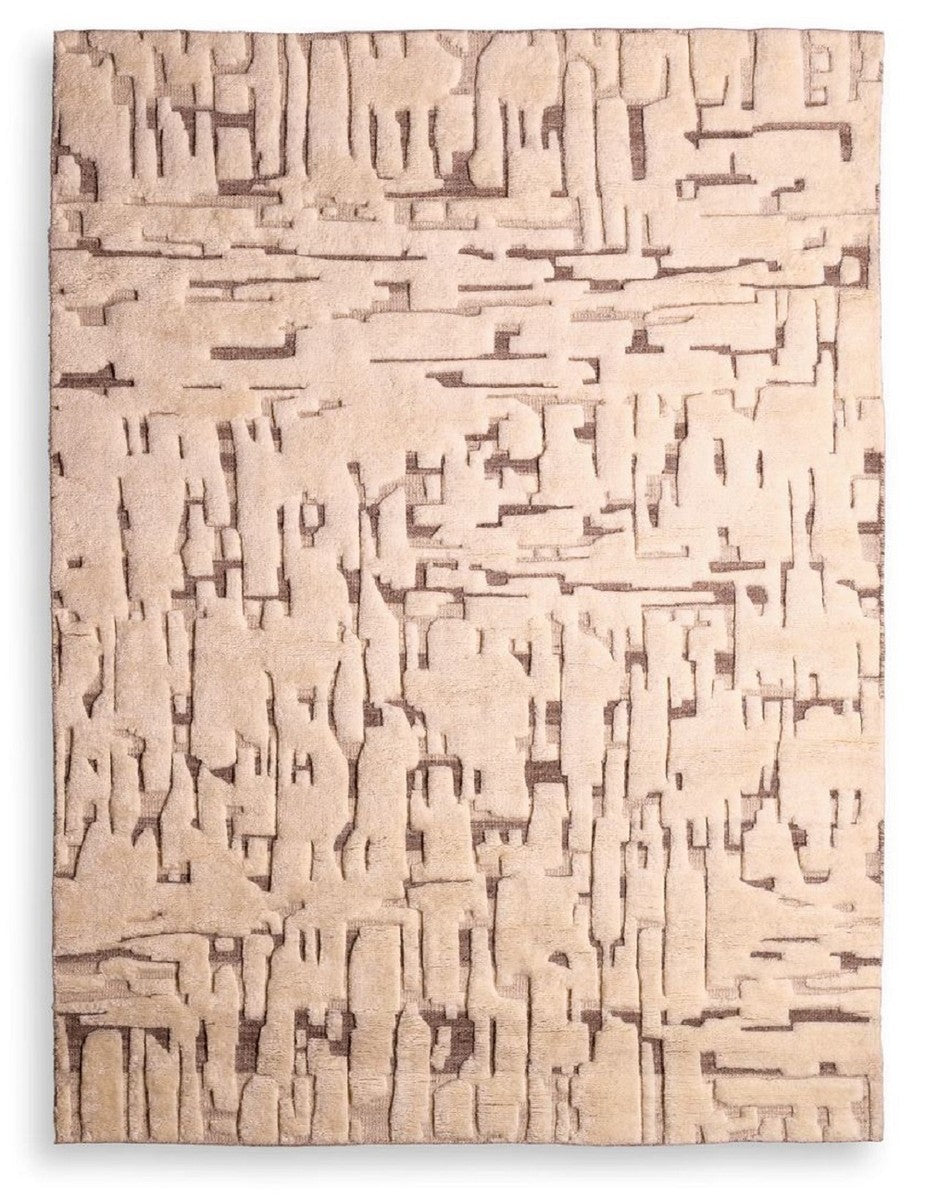 Luxus Wollteppich Elfenbein - Verschiedene Größen - Handgeknüpfter Woll Teppich - Rechteckiger Wohnzimmer Teppich - Luxus Qualität