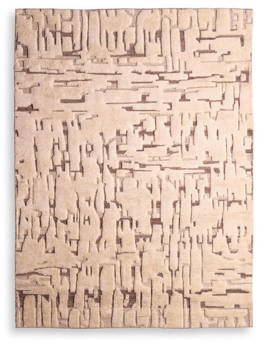 Luxus Wollteppich Elfenbein - Verschiedene Größen - Handgeknüpfter Woll Teppich - Rechteckiger Wohnzimmer Teppich - Luxus Qualität