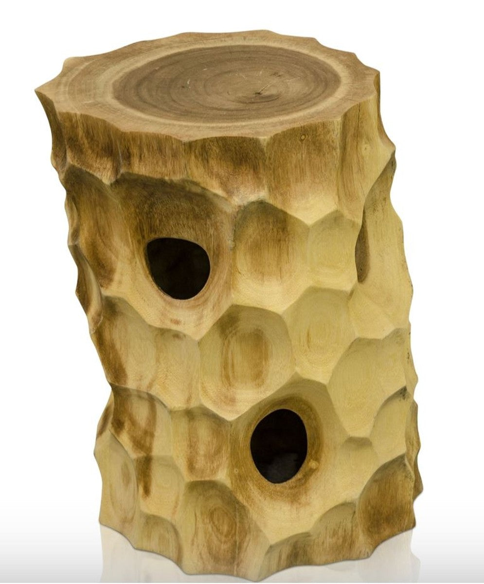 Luxus Wohnzimmer Beistelltisch / Hocker Naturfarben - Luxus Qualität